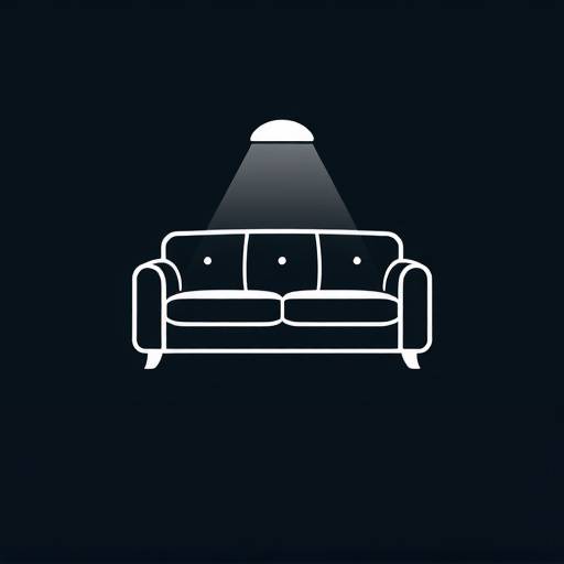 Icon of a sofa representing furniture selection services.